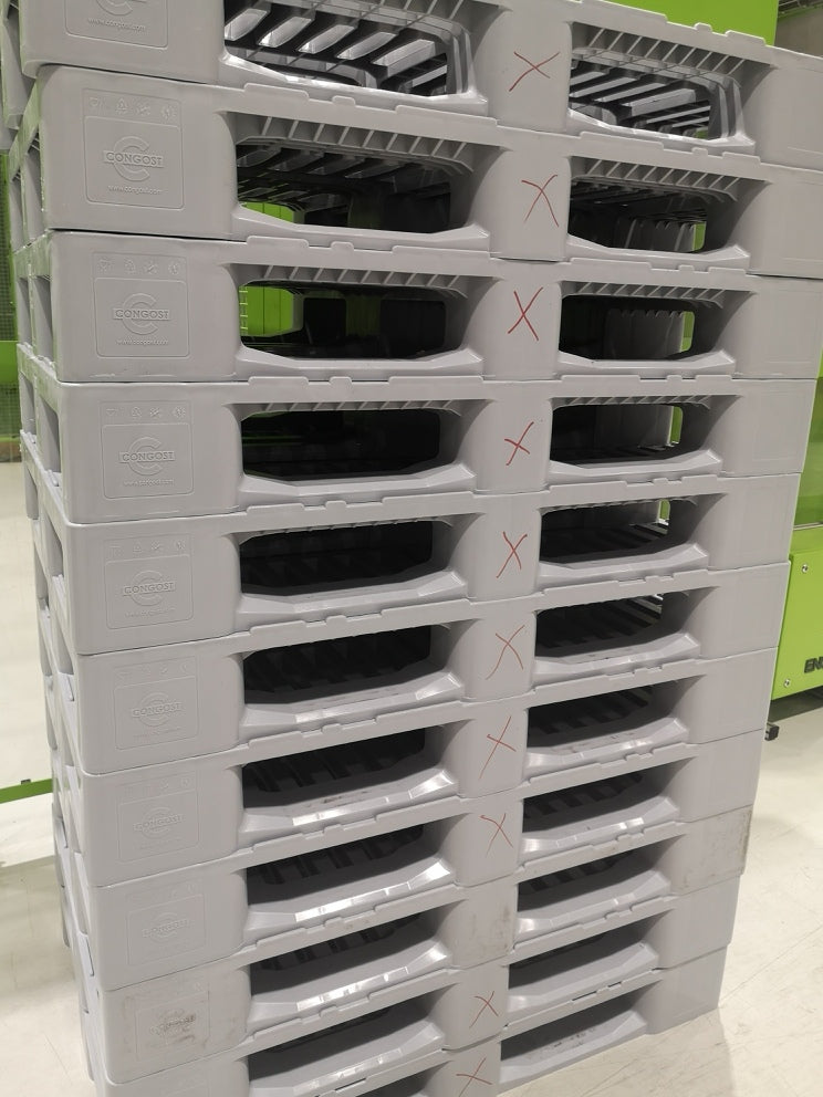 5 Stück H1 Paletten im Stapel, fabrikneu, zweite Wahl ISOCO Plastics